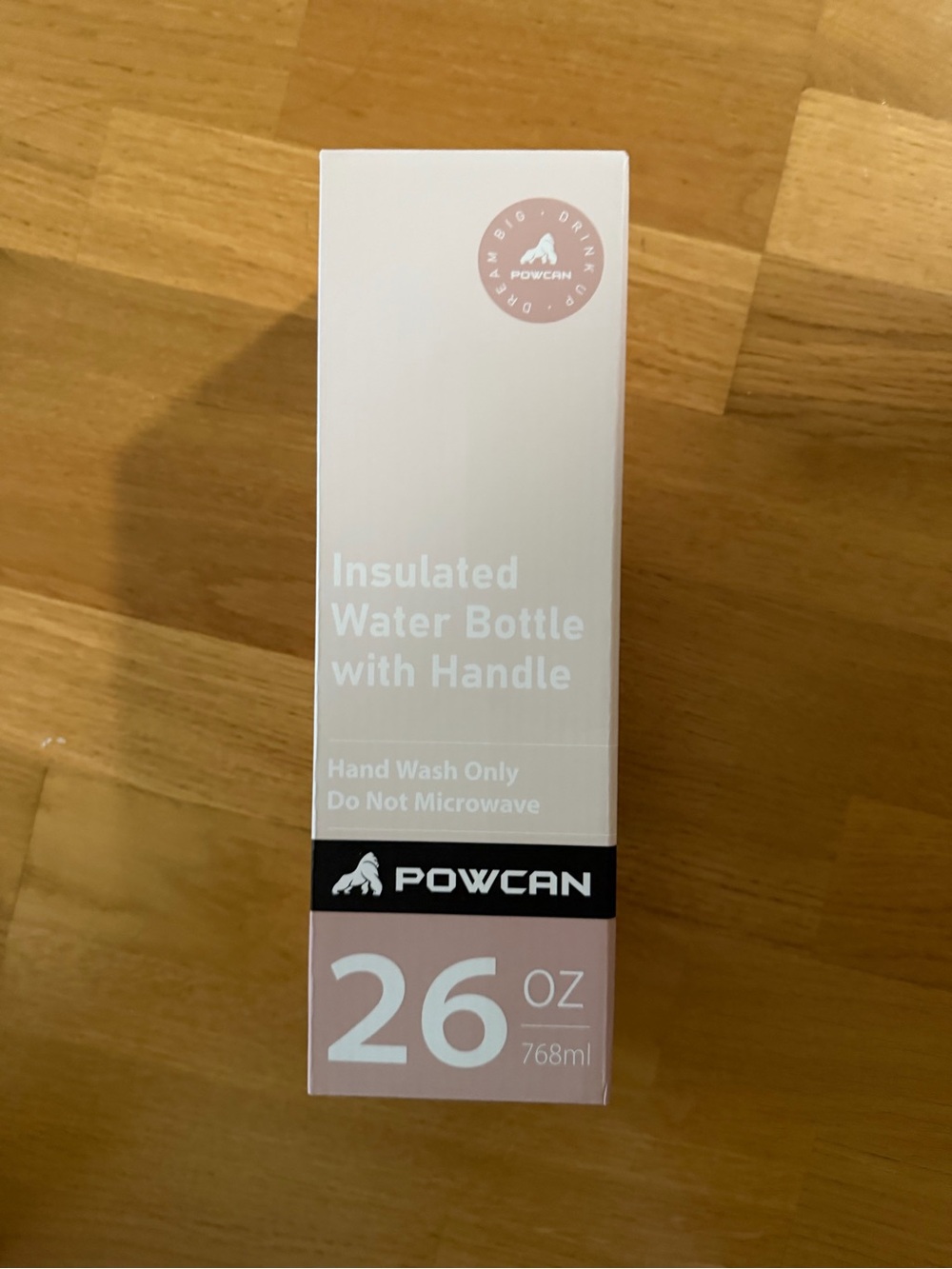 POWCAN Insulated Water Bottle 26oz - Blush Pink & White